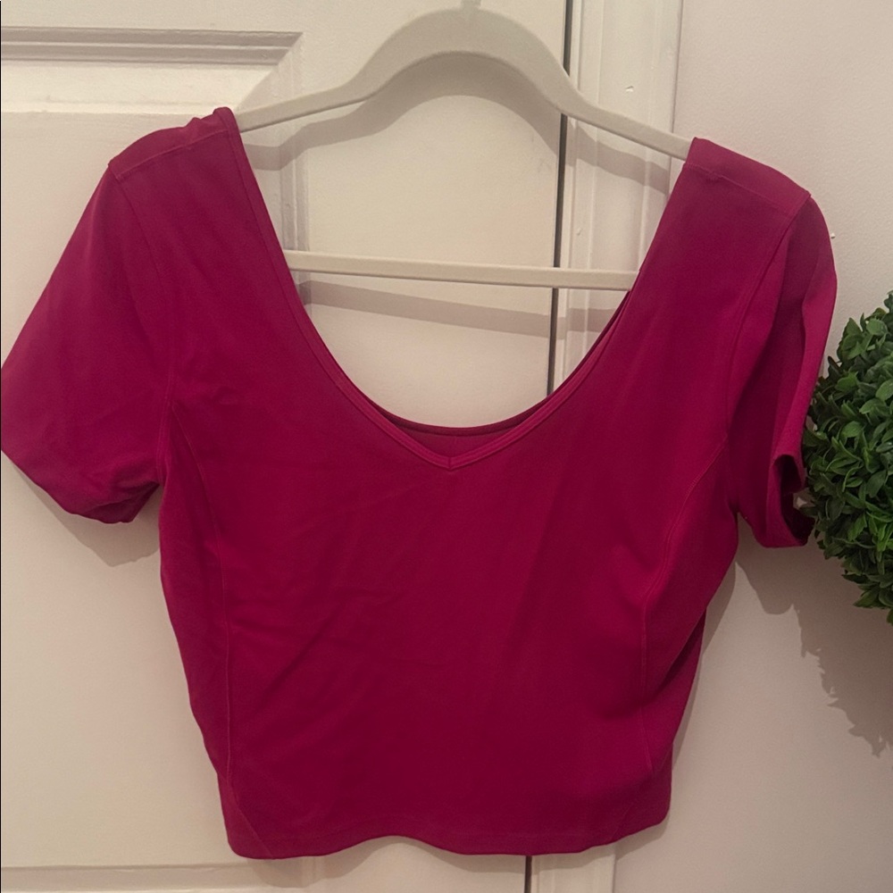 Lululemon Athletics Women's Pink V-Neck Top